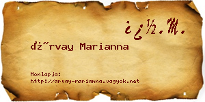 Árvay Marianna névjegykártya