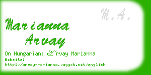 marianna arvay business card